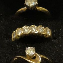 Real Diamond Gold Rings 