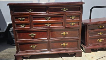 Bedroom Dresser and Night Stand Set - Solid Wood