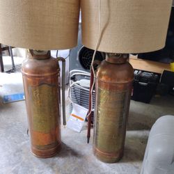 Antique Solid Brass Fire Extinguisher Lamps
