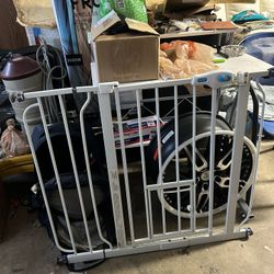 dog gate with small dog door