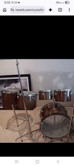 Ludwig vintage 1976 walnut cortex with cases
