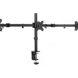 VIVO Triple Monitor Adjustable Desk Mount, Articulating Tri Stand, Holds 3 Screens up to 24 inches, Black, STAND-V003Y 