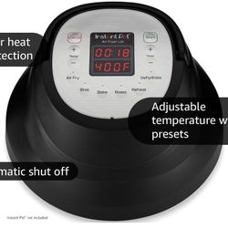 Instant Pot Air Fryer Lid 6 in 1, No Pressure Cooking Functionality, 6 Qt, 1500 W,Black