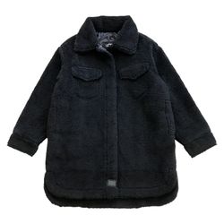 UGG Frankie UGGfluff Shirt Jacket Medium M Black Sherpa Trucker Fluffy Sweater