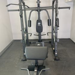 SMITH MACHINE PULLEY SYSTEM SQUAT RACK BENCH