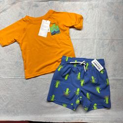 Old Navy 2-piece swimsuit for 12-18 month  #swimwear #UPF50 #PFS50 swim top and swim trunks 18-24 months O299
