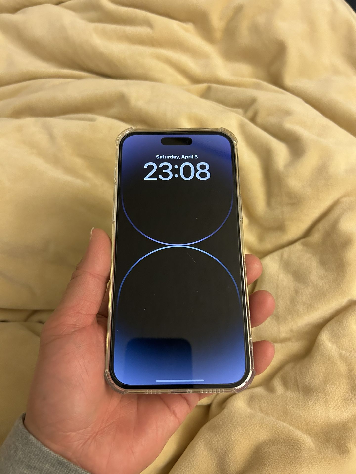 Selling my iPhone 14 ProMax 128gb with a cracked back glass, locked to AT&T