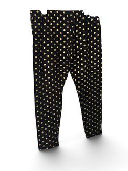 No Boundaries Black & Gold Polka Dot Leggings – XL (15–17)