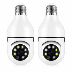 WiFi Panorama Bulb Security Camera 360° PTZ E27 Socket FS-12 (2 pack)