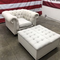 Free Delivery - RH Restoration Hardware Kensington Chair & Storage Ottoman