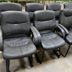 5 Matching Black Office Guest Chairs W/ Arms! Only $25 Ea!