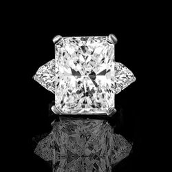 15CT(16x12mm)intensely Radiant classic style Diamond Veneer Sterling silver Ring. 635R72098