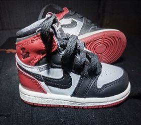 Air Jordan 1 Toddler Sneakers Black Red Grey
