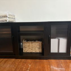 Mid century Modern Fireplace Tv Stand 