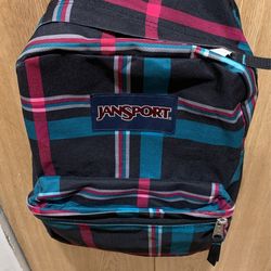 JanSport Plaid Checkered Backpack Pink Turquoise White for Sale in Graham WA OfferUp