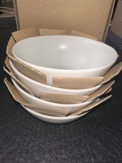 Fable The Breakfast Bowls Speckled White NEW IN BOX $64 Retail