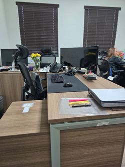 Office Desk with Storage Cabinet & Chair