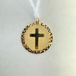 14K Gold Cross Charm