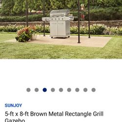 Gazebo Sunjoy 5ft X8  Grill Gazebo Sunjoy 5ft X8 Ft Brown Metal Rectangle Grill Gazebo 