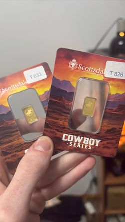 1/100th gold Scottsdale Mint Cowboy Series Gold Bars (2)