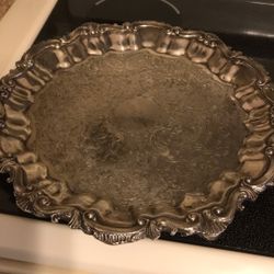 Silver serving tray