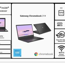 acer Gateway Chromebook 314 CBO314-1H-C476 Laptop | Intel Celeron N4500 | 14" Full HD (1920 x 1080) Display | 4GB LPDDR4X | 64GB eMMC | Wi-Fi 5 802.11
