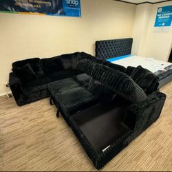 New Sleeper Sectional W Storage And Power Outlet