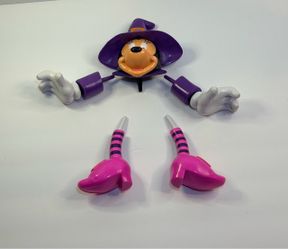 Set of 3 Characters. Minnie Mouse witch, Mickey Mouse vampire, & Chase from Paw Patrol Halloween pumpkin push-in decorating kits.