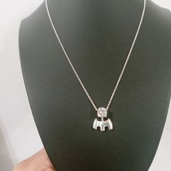 Sterling Silver Scottish Terrier CZ Necklace