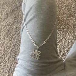 Silver Necklace (Big Bank Pendant)