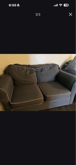 Gray Fabric Loveseat