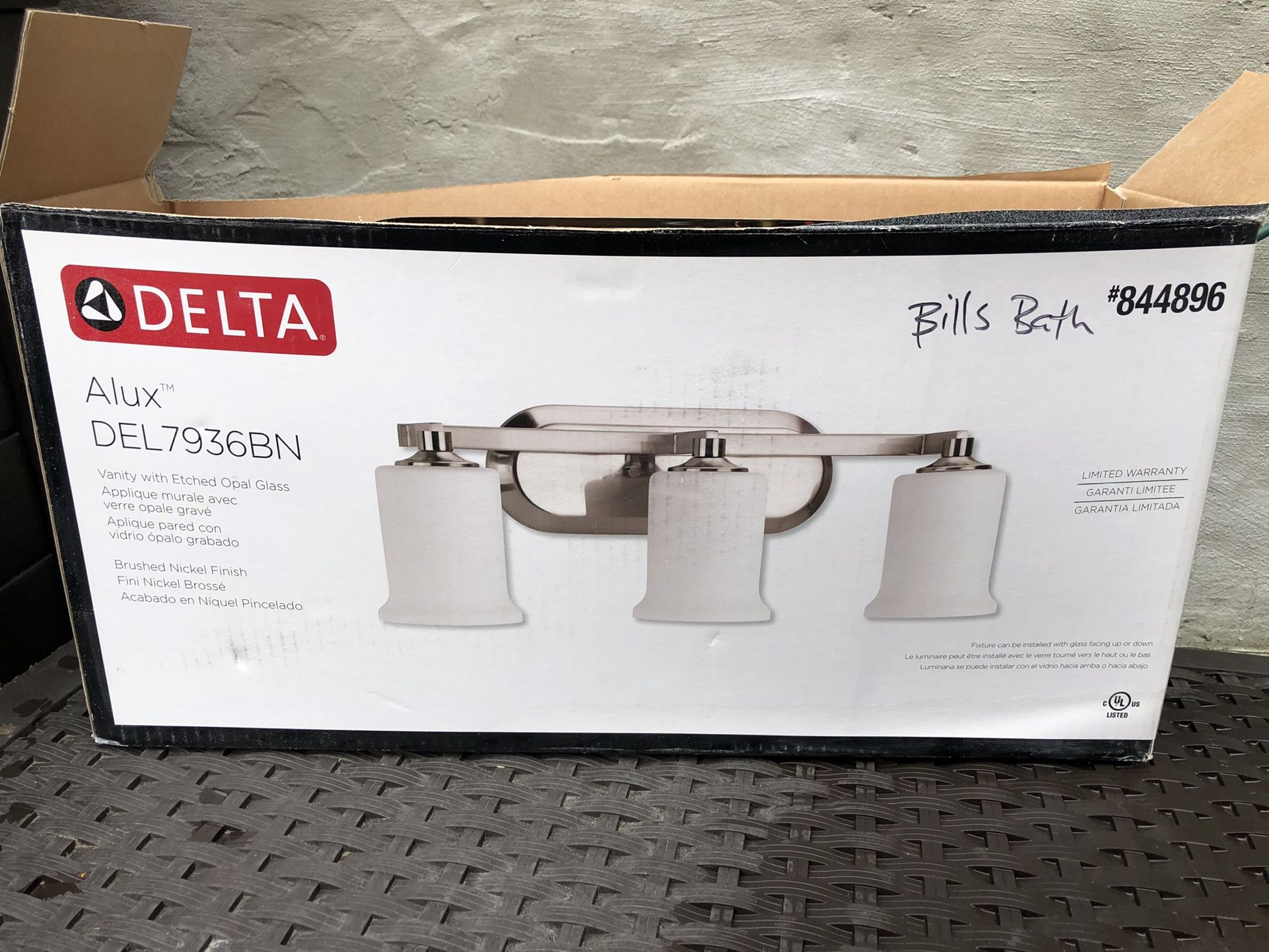 Delta Alux Bathroom Vanity Light Fixture