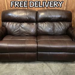 Leather Recliner Loveseat Couch Sofa - Free Delivery 
