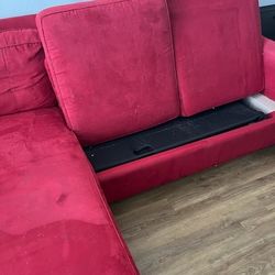 Red Suede  Couch