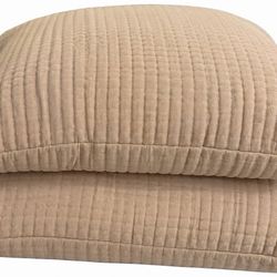 Beige Kantha Feather Decorative Throw Pillow – 22” × 22” - 4 available