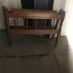 BROWN COLOR FULL SIZE BED FRAME-SOLID WOOD