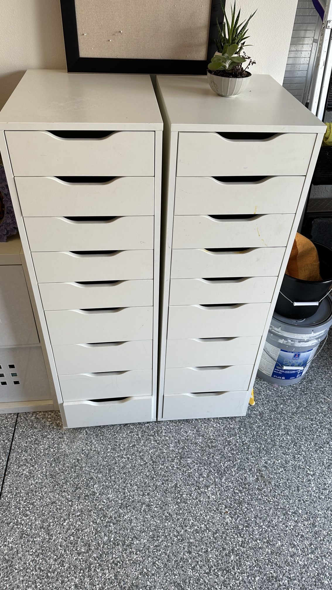 White Drawer Unit IKEA Alex 9 Drawers X 2 for Sale in Boca Raton, FL