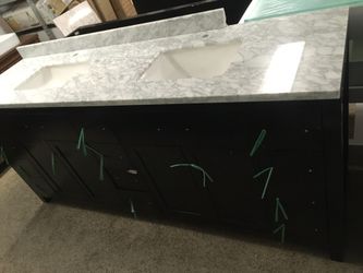 78 IN BATHROOM VANITY CABINET WITH CARRARA MARBLE TOP