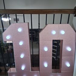 Birthday Decorative -number 10 With Lights