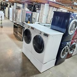 Blow Out Sale Warehouse Full Of Nice Like Brand New Washer Dryer Fridge Stove Oven Stackable Free Warranty Only 65for Financing 90day TO Pay 