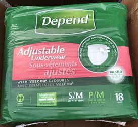 54 pcs depends adjustable underwear small/medium