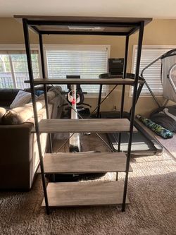 5-Tier Industrial Bookshelf with Metal Frame