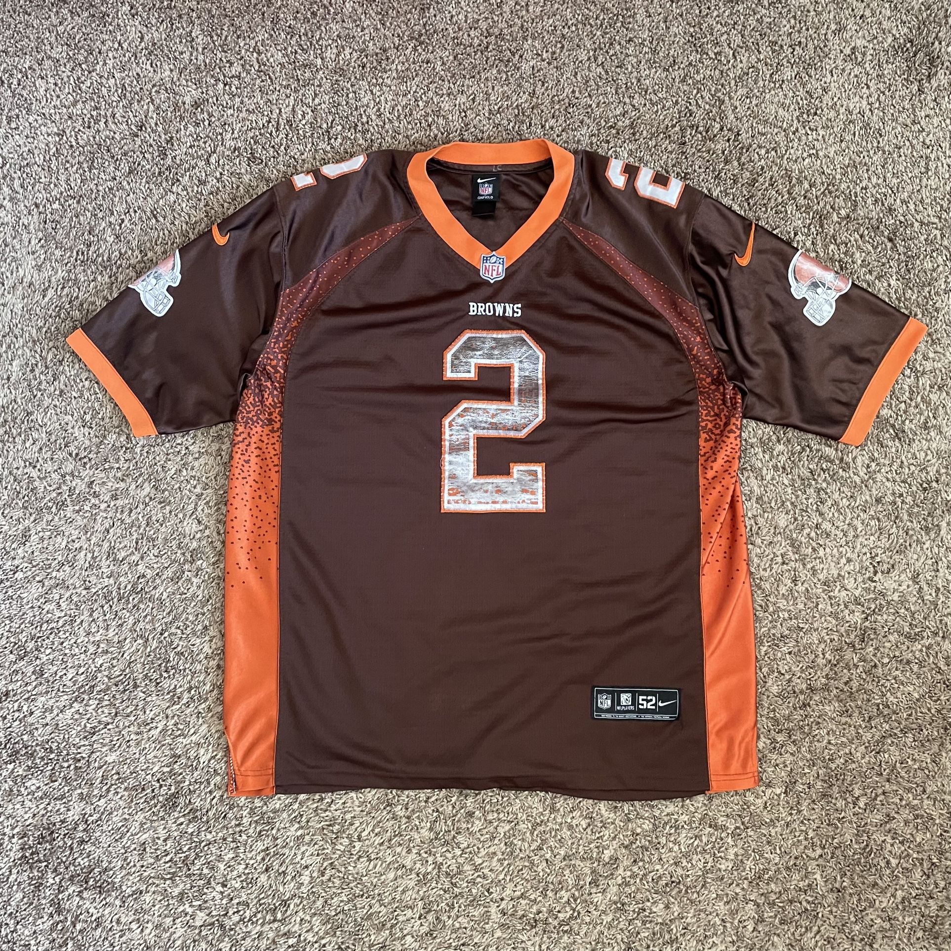 nike cleveland browns manziel nfl football onfield jersey XL size 52