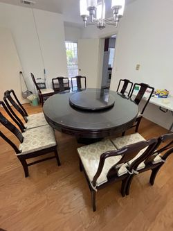 Local pick up only/Chinese Rosewood Dining Table and 8 chairs