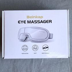 NEW👉🏻Eye Migraine Massager with Heat Vibration Compression Smart Music Improves Sleep 180 Degree Fold Beinkap (Silver Lake)