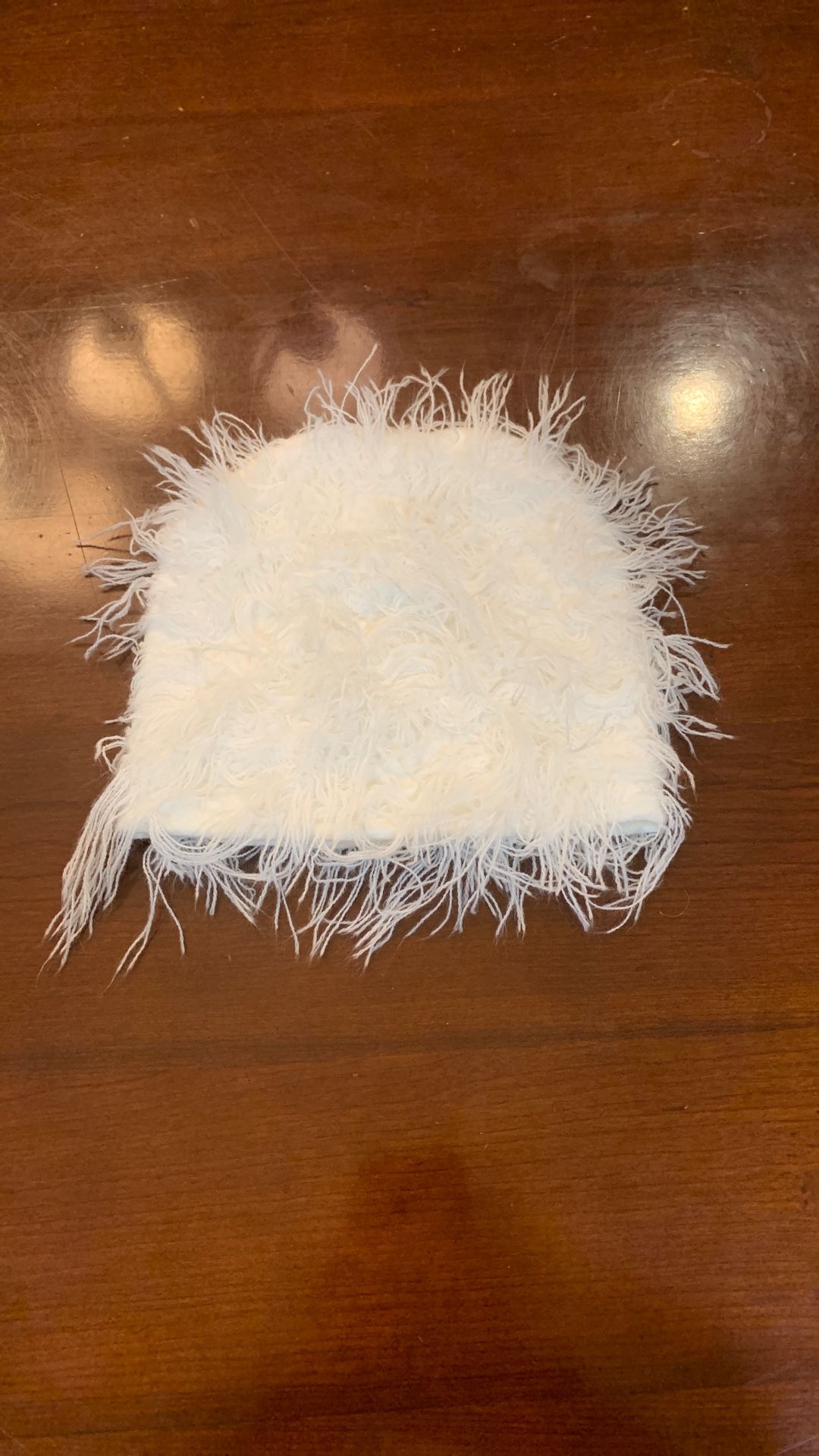 White Distressed Beanie