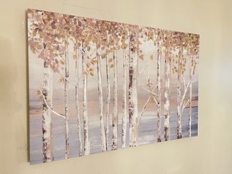 Canvas Birch Trees