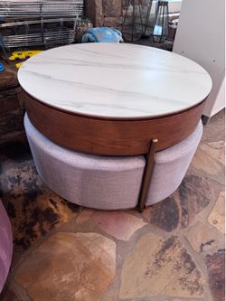 QUALITY Marble Wood Storage Table
