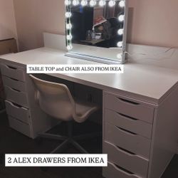 Vanity Mirror With Ikea Alex drawer desk