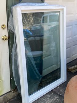 White Vinyl Replacement Window with Glass
